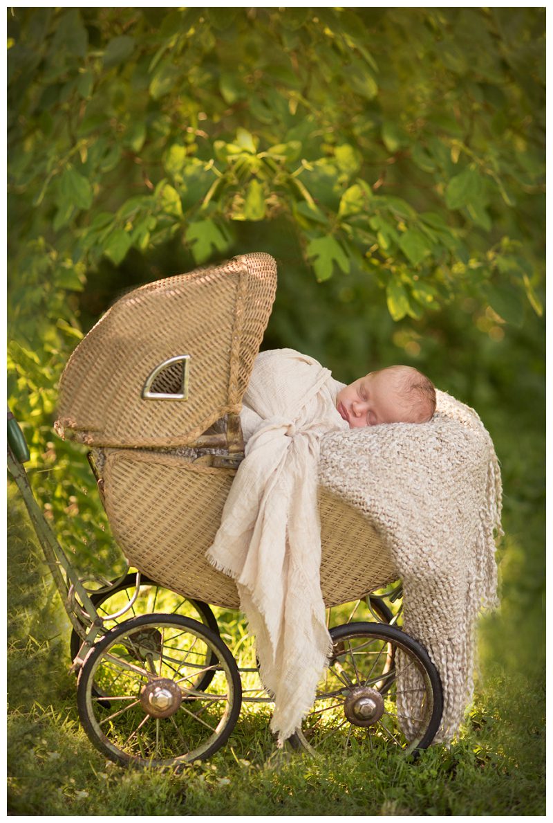 newborn-outdoors-in-wicker-baby-buggy