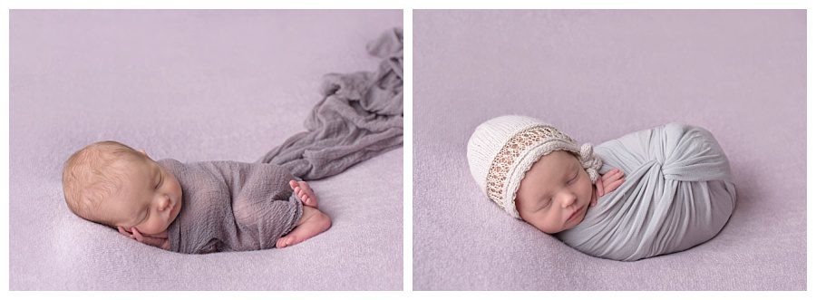 newborn in lavender colors