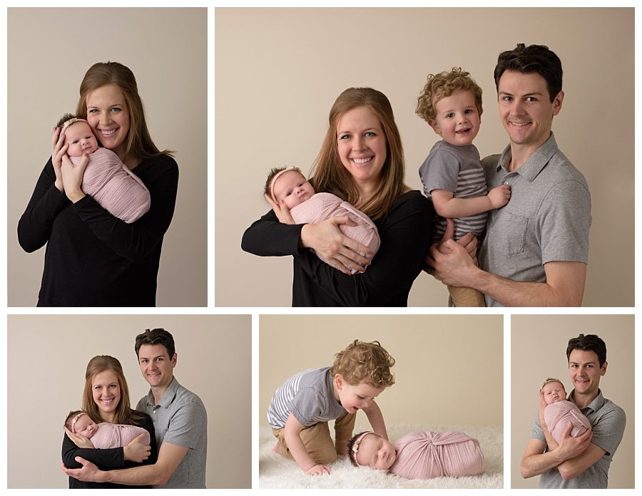 newborn girl with family pictures portage mi