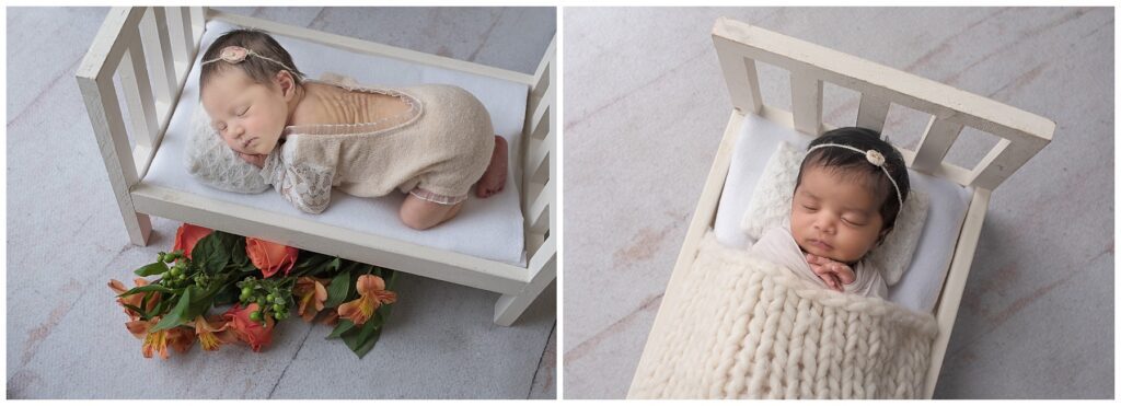 simple newborn photo prop: tiny bed